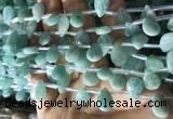 CAM1696 Top drilled 8*12mm faceted briolette amazonite beads