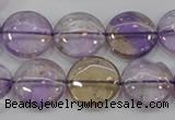 CAN43 15.5 inches 16mm flat round natural ametrine gemstone beads