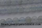 CAQ500 15.5 inches 4mm round natural aquamarine beads