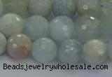 CAQ553 15.5 inches 8mm faceted round natural aquamarine beads