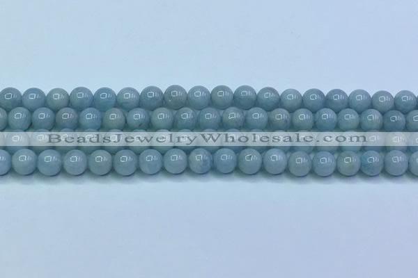 CAQ865 15.5 inches 6mm round aquamarine gemstone beads wholesale