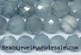 CAQ945 15 inches 6mm faceted round aquamarine beads