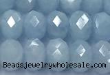 CAQ950 15 inches 6*8mm faceted rondelle aquamarine beads