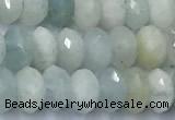 CAQ953 15 inches 6*8mm faceted rondelle aquamarine beads
