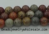 CAR350 15.5 inches 4mm round red artistic jasper beads wholesale