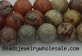 CAR352 15.5 inches 8mm round red artistic jasper beads wholesale