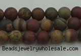 CAR360 15.5 inches 4mm round matte red artistic jasper beads