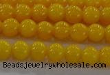 CAR401 15.5 inches 6mm round synthetic amber beads wholesale