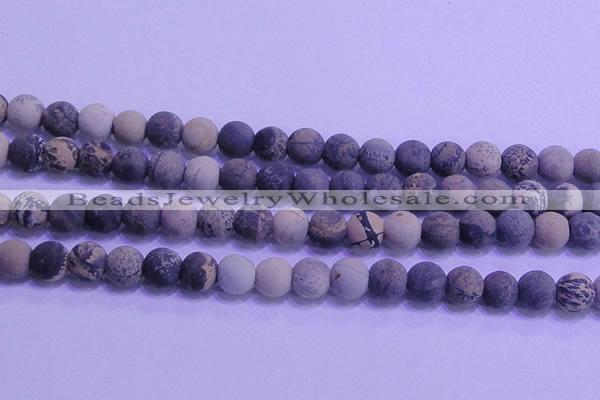 CAR64 15.5 inches 12mm round matte yellow artistic jasper beads
