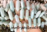 CBBS121 Top drilled 6*20mm - 11*35mm hexahedral prism amazonite beads  CBBS121 Top drilled 6*20mm - 11*35mm hexahedral prism amazonite beads