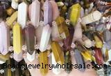 CBBS123 Top drilled 6*20mm - 11*35mm hexahedral prism mookaite beads  CBBS123 Top drilled 6*20mm - 11*35mm hexahedral prism mookaite beads