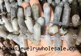 CBBS127 Top drilled 6*20mm - 11*35mm hexahedral prism labradorite beads  CBBS127 Top drilled 6*20mm - 11*35mm hexahedral prism labradorite beads