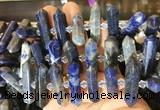 CBBS139 Centre drilled 6*20mm - 11*35mm hexahedral prism sodalite beads  CBBS139 Centre drilled 6*20mm - 11*35mm hexahedral prism sodalite beads