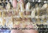 CBBS170 Top drilled 8*28mm - 9*30mm hexahedral prism yellow cherry quartz beads