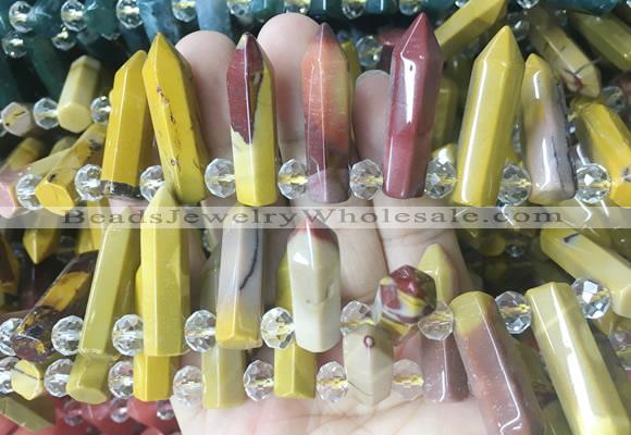 CBBS188 Top drilled 8*28mm - 9*30mm hexahedral prism mookaite beads