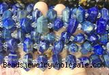 CBBS200 Centre drilled 7*16mm - 11*25mm hexahedral prism lapis lazuli beads wholesale