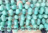 CBBS203 Centre drilled 7*16mm - 11*25mm hexahedral prism amazonite beads wholesale CBBS203 Centre drilled 7*16mm - 11*25mm hexahedral prism amazonite beads wholesale