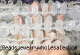 CBBS207 Top drilled 7*16mm - 11*25mm hexahedral prism white crystal beads wholesale