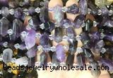 CBBS209 Top drilled 7*16mm - 11*25mm hexahedral prism amethyst beads wholesale