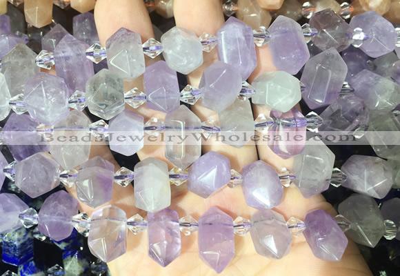CBBS210 Top drilled 7*16mm - 11*25mm hexahedral prism lavender amethyst beads wholesale
