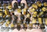 CBBS217 Top drilled 7*16mm - 11*25mm hexahedral prism yellow tiger eye beads wholesale