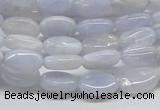 CBC08 15.5 inches 8*12mm oval blue chalcedony beads wholesale