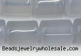 CBC828 15.5 inches 10*14mm tube blue chalcedony gemstone beads