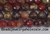 CBD369 15.5 inches 6mm faceted round brecciated jasper beads