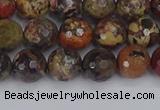 CBD370 15.5 inches 8mm faceted round brecciated jasper beads