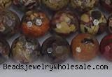 CBD371 15.5 inches 10mm faceted round brecciated jasper beads