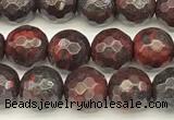 CBD390 15 inches 6mm faceted round brecciated jasper beads