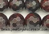 CBD393 15 inches 12mm faceted round brecciated jasper beads