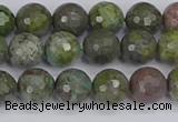 CBG102 15.5 inches 8mm faceted round bronze green gemstone beads