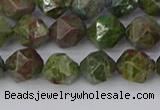 CBG109 15.5 inches 8mm faceted nuggets bronze green gemstone beads