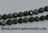 CBG11 15.5 inches 6mm flat round bronze green gemstone beads