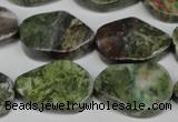 CBG67 15.5 inches 18*25mm wavy teardrop bronze green gemstone beads