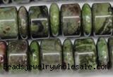 CBG82 15.5 inches 6*18mm & 11*18mm rondelle bronze green gemstone beads