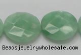 CBJ39 15.5 inches 25mm faceted flat round jade beads wholesale