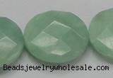 CBJ40 15.5 inches 30mm faceted flat round jade beads wholesale