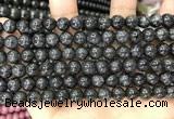 CBJ559 15.5 inches 8mm round black jade beads wholesale