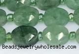 CBQ753 15.5 inches 8*10mm faceted oval green strawberry quartz beads