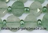 CBQ756 15.5 inches 6*8mm faceted oval green strawberry quartz beads