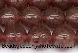 CBQ773 15 inches 10mm round strawberry quartz beads