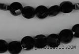 CBS291 15.5 inches 8mm faceted coin blackstone beads wholesale