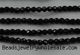 CBS520 15.5 inches 2mm faceted round A grade black spinel beads