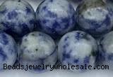 CBS615 15 inches 10mm round blue spot stone beads, 2mm hole