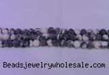 CBW150 15.5 inches 4mm round matte black & white jasper beads