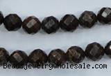 CBZ104 15.5 inches 8mm faceted round bronzite gemstone beads