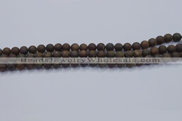 CBZ601 15.5 inches 6mm round matte bronzite beads wholesale