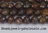 CBZ611 15.5 inches 6mm faceted round bronzite gemstone beads